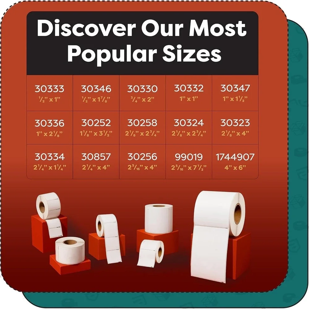 Aegis 1x2-1/8 Thermal Labels for DYMO 30336 – 12 Rolls 6000‎ Compatible